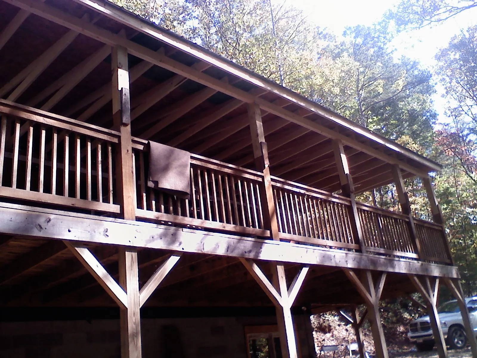 Timber framing under a new elevated porch and deck — Roof Leak Repair in Felton by Roofing Brothers